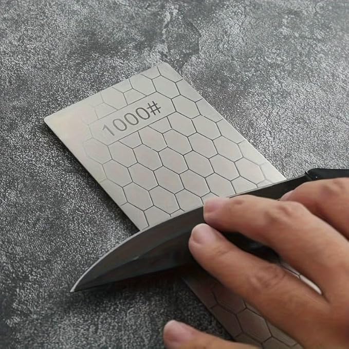 6 PCS Diamond Sharpening Plate with Honeycomb Surface Plate for Scissors Knives Outdoor Tools From Coarse to Extra Fine 400/600/800/1000/1200/2000 Grit