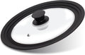 Lerykin Tempered Glass Lid - Universal Lid with Heat Resistant Silicone Rim for Pots, Pans and Skillets - Pan Cover Replacement Lid Fits 9.5", 10" and 11" Diameter Cookware