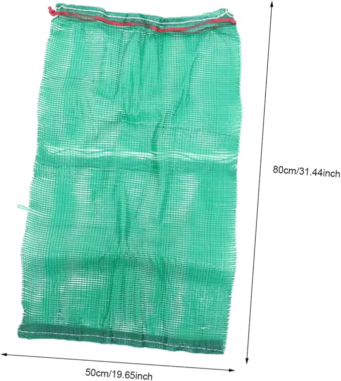 50Pcs Reusable Mesh Produce Bags with Drawstring Storing Vegetables and Fruits Onion Potato Corn Breathable Woven Nylon Storage Bags for Grocery Use