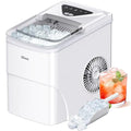 Silonn Ice Makers Countertop, 9 Cubes Ready in 6 Mins, Self-Cleaning Ice Machine with Ice Scoop and Basket, 26lbs in 24Hrs, 2 Sizes of Bullet Ice for Home Kitchen Office Bar Party, White