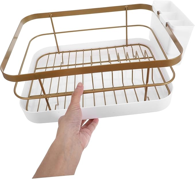 OUNONA 1set Large Capacity Kitchen Dish Rack Over Sink Drying Stand Counter Dish Organizer Drying Rack Cutlery Holder