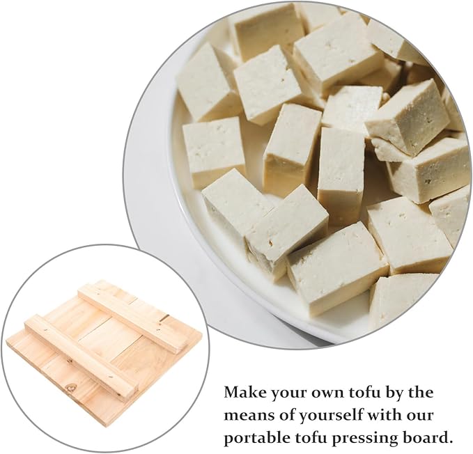 Kichvoe Wooden Tofu Press Board Tofu Mold for Homemade Easy to Use Wooden Pressing Tool for Making Kitchen Essential
