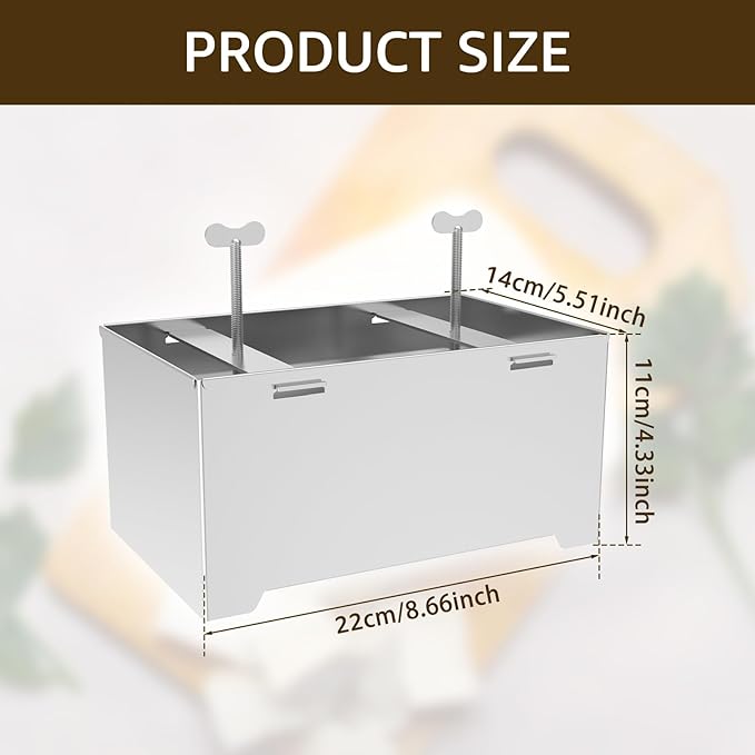Paneer Strainer, Paneer Press Kit, Efficient Tofu Makers, Stainless Steel Tofu Maker Mold Easy to Use Paneer Maker with Drip Tray and Press Cloth for Home Kitchens Firm Or Extra Firm Paneer