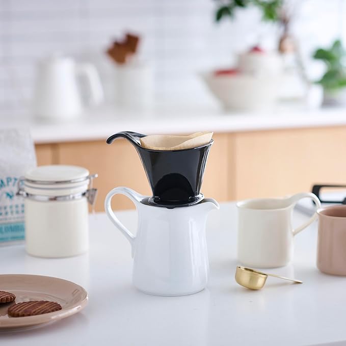 Zero Japan - Bee House Pour Over Coffee Dripper - Lead-Free & Cadmium-Free Ceramic Coffee Maker with Elegant Peek Hole, Drip Cone Brewer Coffee Gifts, Brewing Accessories - Black, Standard Size