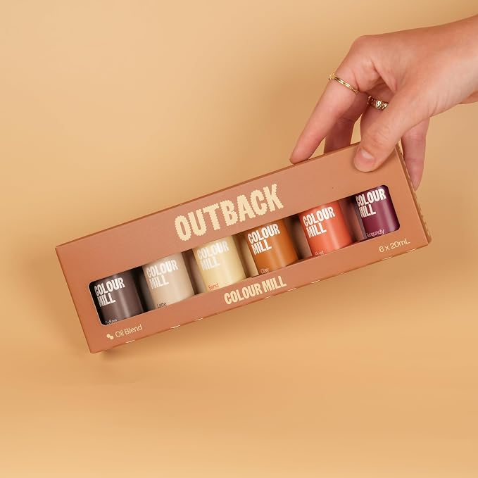 Colour Mill Oil Blend Food Coloring, Outback Pack - 20 Milliliters Each of 6 Colors: Burgundy, Clay, Coffee, Latte, Rust and Sand