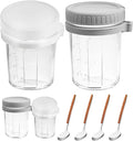 Veemoon 4pcs Overnight Oats Glass Jars with Airtight Lids and Spoons 350ml Mason Jar Containers for Meal Prep, Yogurt Bowls, Portable Breakfast Storage Cups for Home and Travel