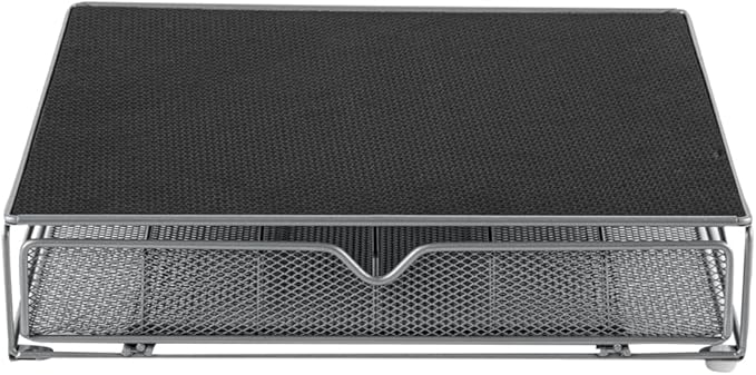 Restaurantware Restpresso 13 x 12.2 x 3 Inch Coffee Capsule Drawer 1 Heavy-Duty Pod Drawer - Holds 36 K-Cups Grip Top Iron Espresso Pod Organizer Mesh Tray Pods Not Included