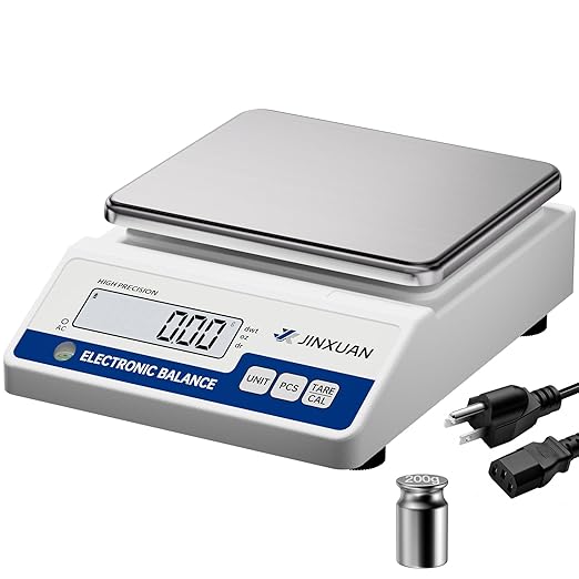 Lab Scale Gram Scale 0.01g Accuracy 1000 Gram Digital Scale Scientific Analytical Balance Scale Precision Scale for Jewelry Diamond Gold Chemistry Powder Kitchen, With 200g Weights Backlit LCD