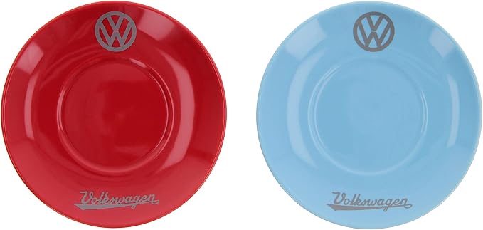 BRISA VW Collection - Volkswagen Espresso Cups Coffee-Tea-Cappuccino Set in T1 Bus Campervan Design (Bus Front/100ml/3.4 fl oz) (Set of 2 (red, blue))