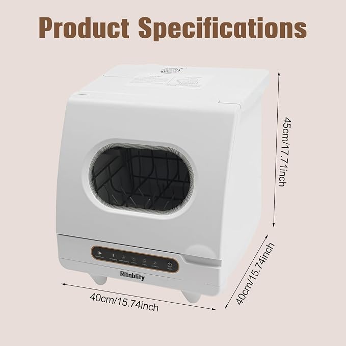 Portable Countertop Dishwasher, 1200W Compact Dishwasher Mini Countertop Dishwashers with 12 High-performance Spouts & Clear Window for Homes Apartments Dormitories