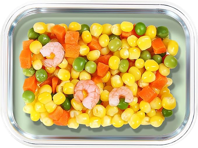 Fridge Food Storage with Lids, Glass Meal Prep Containers with Lids, Vegetable Fruit Meat Storage Organization, Leakproof Reusable Lunch Boxes, for Picnic, BBQ, Party, Travel