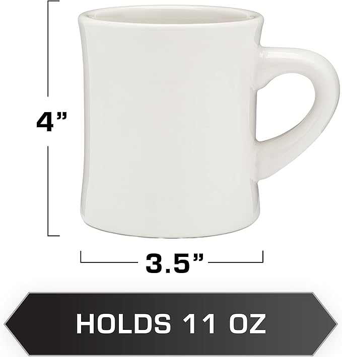 COLETTI Diner Mug — Heavy Coffee Mug, Retro Coffee Mug – Sturdy & Heavy Diner Mug – Nostalgia in Every Sip [Cream, 11 oz, Single]