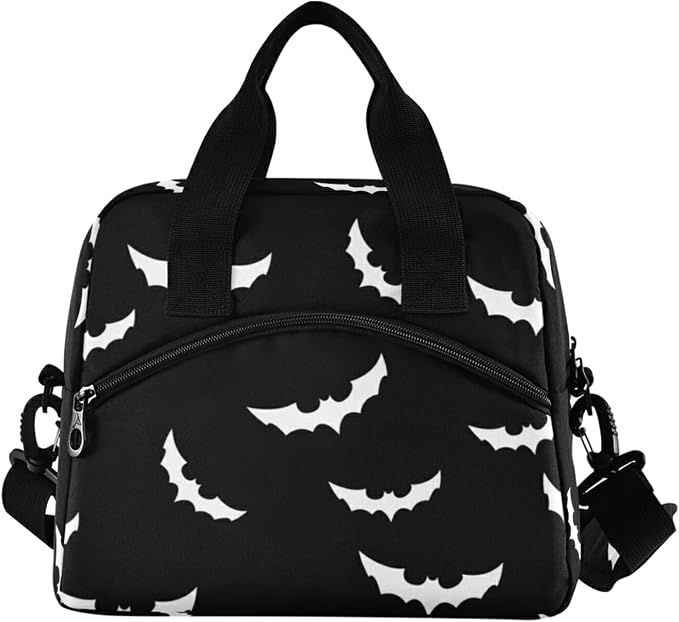 Bats halloween Insulated Lunch Bag Reusable Lunch Tote Bag Cooler Bag for Women Men Adult Lunch Box with Adjustable Shoulder Strap Leakproof Lunch Bag for Work School Picnic Camping