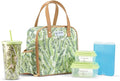 Fit & Fresh Lunch Bag For Women, Insulated Womens Lunch Bag For Work, Leakproof & Stain-Resistant Large Lunch Box For Women With Containers, Tumbler & Ice Pack, Zipper Closure Wichita Bag Palm Leaves