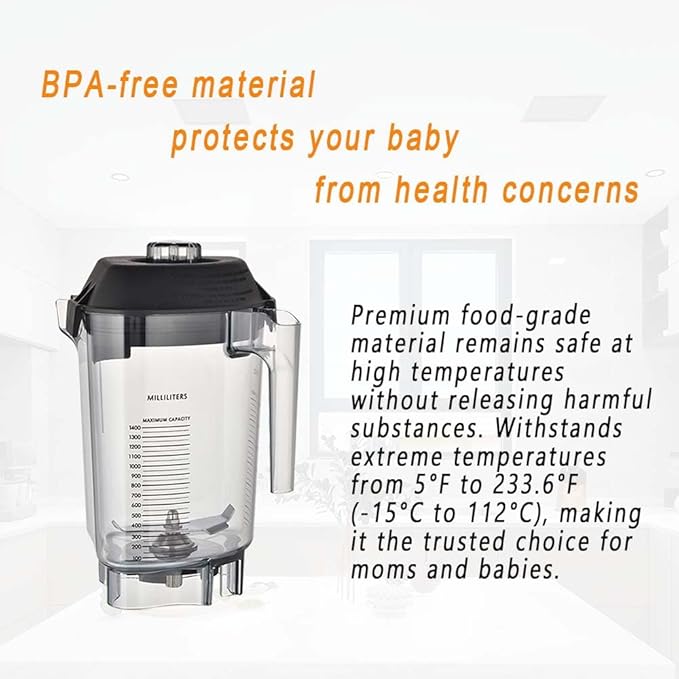 for Blenders 48 oz Advance Container, replace Touch & Go, The Quiet One, Drink Machine, Barboss and Blending Station Advance Commercial Series Pitcher Jar Cup