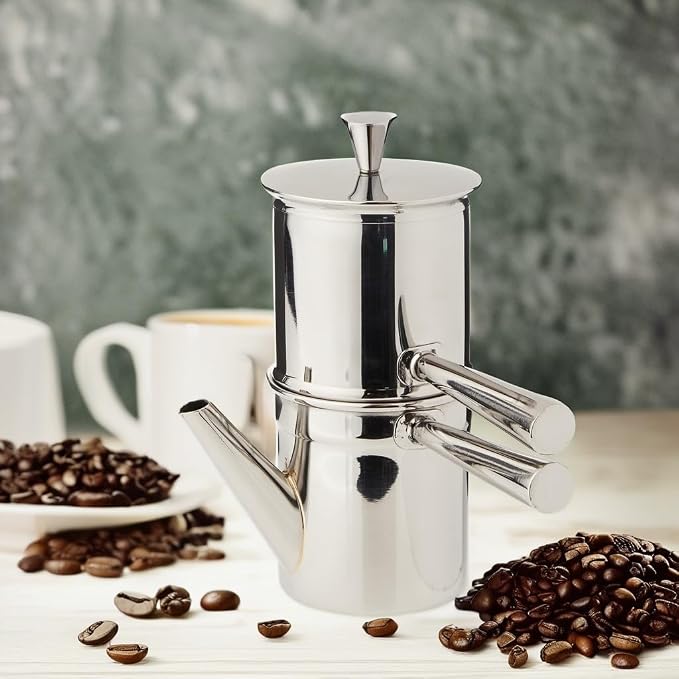 Ilsa Neapolitan Coffee Maker, Stainless Steel, Silver, 1-2 Cups