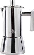 LAOION Stovetop Espresso Maker, 4Cup 6.8 oz Moka Pot, Stainless Steel Cuban and Italian Coffee Maker for Cafetera Cubana, Greca De Cafe Induction Stovetop Compatible, Coffee Gift for Home Travel
