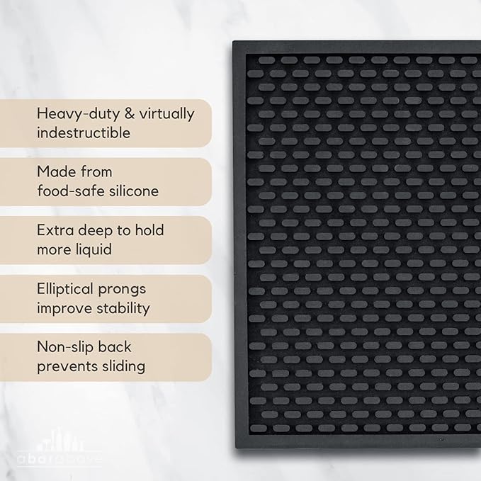 Premium A Bar Above Heavy Duty Bar Mat, Food Safe Silicone Mat, Mats for Bartending and Coffee, Commercial Strength Bartender Accessories, Dish Drying Mats for Kitchen Counter, Barista Accessories