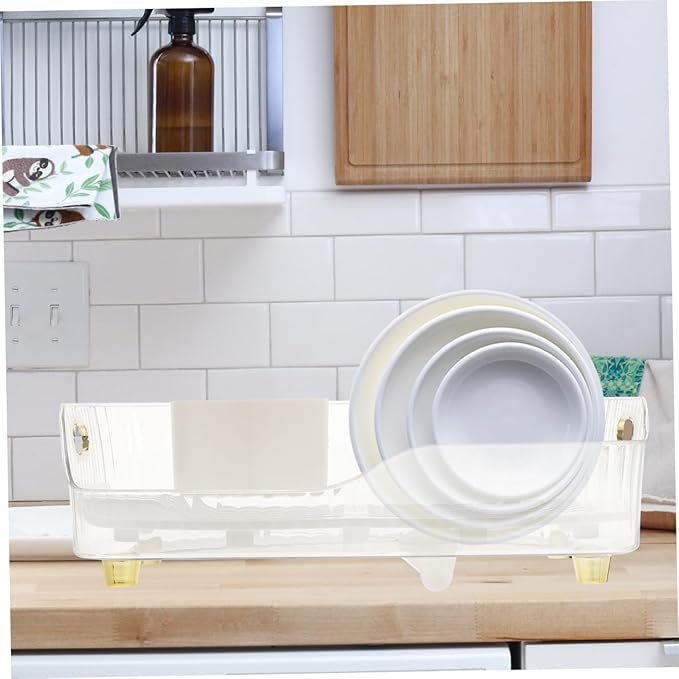 GALPADA Dish Drying Rack Over Sink Tableware Drainer Holder Plastic Kitchen Dish Drainer with Plate and Bowl Storage for Countertop Organization
