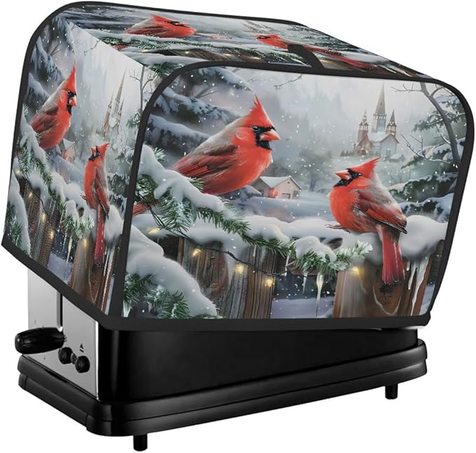 Animal Cardinal Toaster Cover 2 Slice Dust and Fingerprint Protection Toaster Bread Maker Covers Washable Kitchen Small Appliance Covers for Kitchen Accessories Decor Bakeware Women Gift