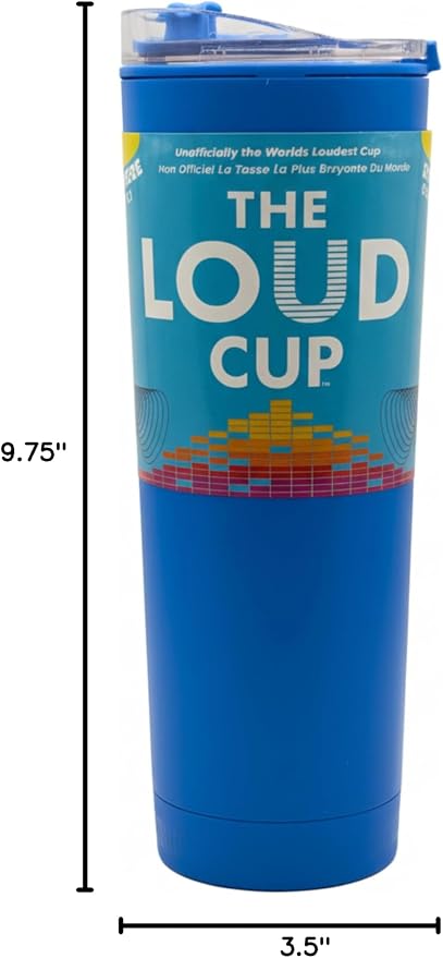 The LoudCup Blow Horn Tumbler, Cheer & Sip 2-in-1 Reusable Water Bottle with Built-In Horn for Sports Games, Tailgates, Parties & Events, BPA-Free, 23 oz, Marlin Blue