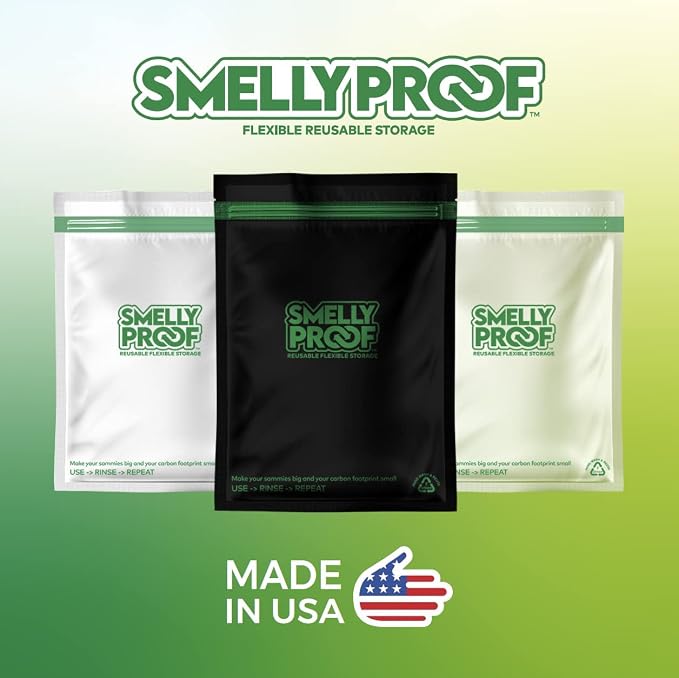 COMBO PACK: 40 x Reusable Food Storage Bags by Smelly Proof, Dishwasher-Safe, US Made, CLEAR, 4-Sizes: XL Gallon, Quart, Snack & Medium Sandwich Bags