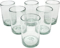 Clear Blown 9 oz Juice Glasses (set of 6) Mexican Handmade Glassware, Recycled Glass, Lead-free, Toxin-Free (Juice)