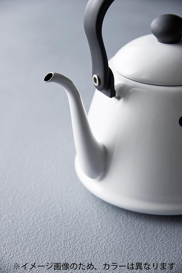 Nodahoro Drip Kettle, 0.6 gal (2 L), Enameled Gas Fire/Induction Compatible, Thin Mouth, Made in Japan, Olive DK-200OL