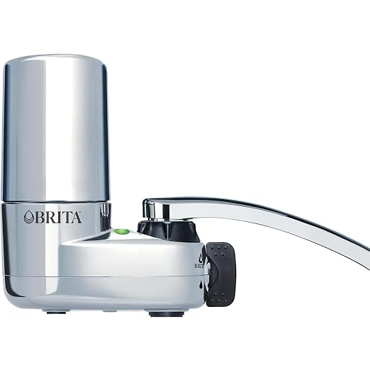 Brita Faucet Mount Water Filter System,Chrome,No-Wait Filtration,Easy Install,Multi-Use Tap Water Filter for Kitchens,Bathrooms & Small Spaces,(Pack of 4)
