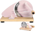 Manual Bread Slicer for Homemade Bread,Even Slicing Thickness-Adjustable Slices,Sourdough Slicer with Scale Lines&SuperStrong SuctionCup Fixation (Pink)