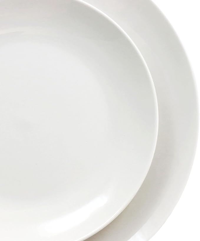 Elama Camellia 16 Piece Porcelain Double Bowl Dinnerware Set