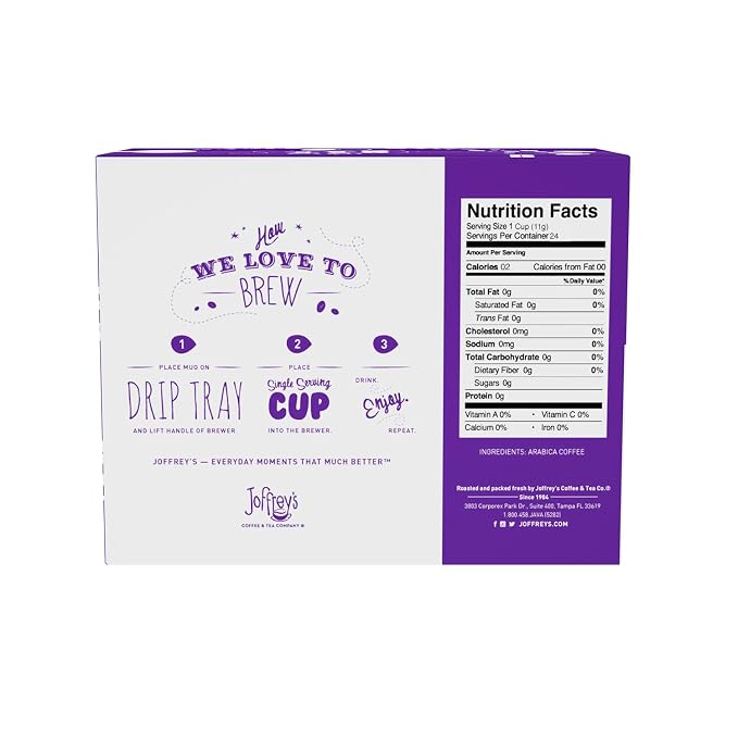 Joffrey's Coffee - Angel's Kiss, Flavored Coffee, Artisan Medium Roast, Arabica Coffee Beans, Chocolate & Coconut Cream Flavor, K-Cup 2.0 Compatible (Single Serve Cup, 24 Count)