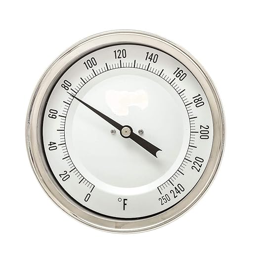 PIC Gauge B3B6-I 3” Dial Size, 0/250°F, 6" Stem Length, Back Angle Connection, Stainless Steel Case, 316 Stainless Steel Stem Bimetal Thermometer