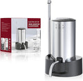 Upgraded Wine aerator Electric Wine Decanter, Rechargeable Automatic Wine Dispenser withStorage Base,Two Modes:long press to continuously Dispense wine/single press to Dispense75ml of Wine(Silver-set)