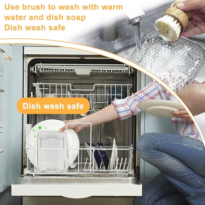 100PCS Dual Air Fryer Paper Liners & 3pcs Stackable Air Fryer Rack for Ninja Double Airfryer, Rectangle Air Fryer Parchment Paper for Ninja DZ201/DZ401/DZ550/SL401 & More, Ninja Airfryer Accessories