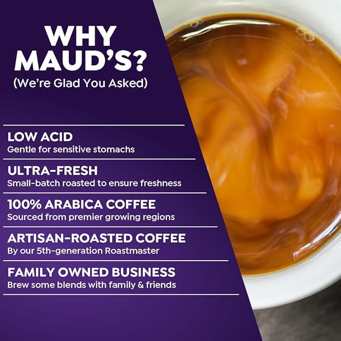 Maud's Huckleberry Flavored Coffee Pods, 18 ct, Medium Roast Flavored Coffee in Single Serve Pods – 100% Arabica Beans, Compatible with Keurig K Cups Maker