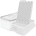 WIBIMEN Mini Ice Cube Trays, 0.55” Tiny Pebble Ice for Iced Coffee & Cocktails, Fast Chill, Easy Twist Release, Stackable with Lid & Storage Bin (4 Pack, White)