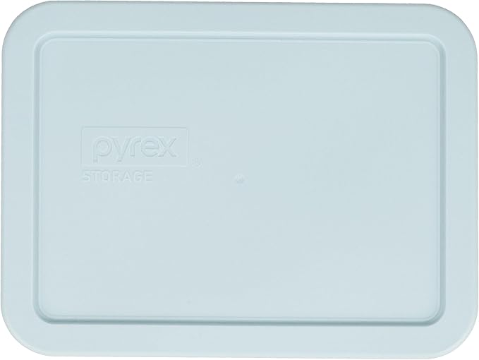 Pyrex 7210 3 Cup Glass Dishes & 7210-PC Muddy Aqua Food Storage Replacement Lid (2-Pack) - Made in USA