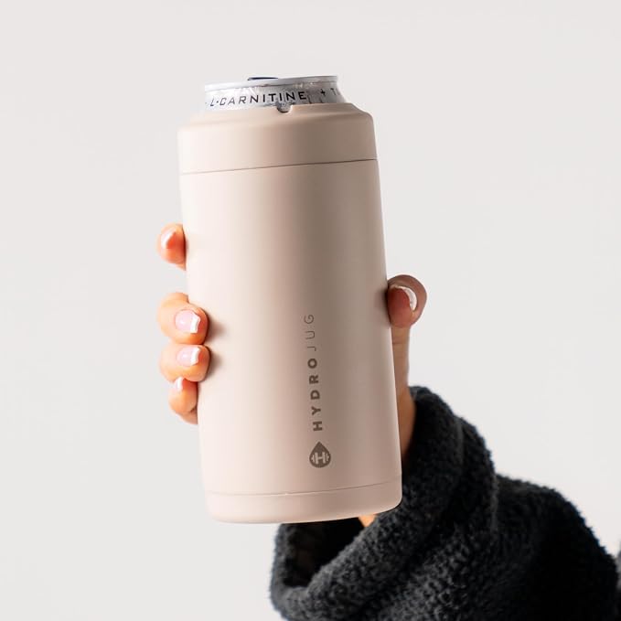 HydroJug Tall Can Cooler 16 oz, Stainless Steel Can Holder, Dune