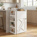 Trash Bin Cabinet, 10-Gallon Freestanding Waste Bin with Flip Door and Storage Rack, Indoor Wooden Hidden Garbage Cabinet, for Kitchen, Dinning, White