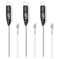 Copkim 3 Set Waterproof Food Thermometer for Water, Liquid, Candle and Cooking Digital Meat Thermometer with Long Probe Instant Read for Kitchen BBQ Grill Candy (White)