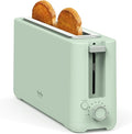 Martha Stewart 2 Slice Long Slot Toaster, Extra Wide for Sourdough & Bagels, 10 Setting Shade Control, Removable Crumb Tray, Self-Centering Design, Defrost/Reheat, Cancel, Slim Space-Saving, Honeydew