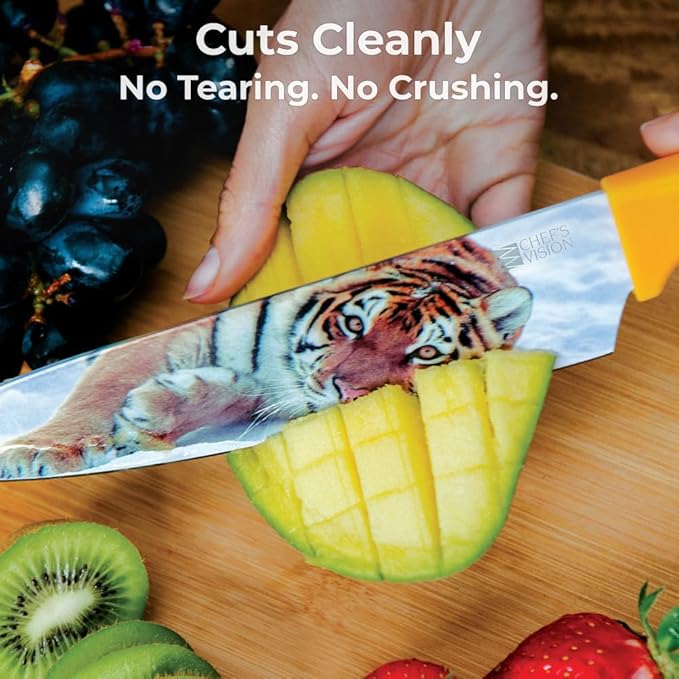 CHEF'S VISION Wildlife Knife Set-6-Piece Stainless Steel Cutting Knives Set for Kitchen with Stunning Animal Designs - Great Gift for Women or Men - Unique Kitchen Knife Set Gift for Nature Lovers