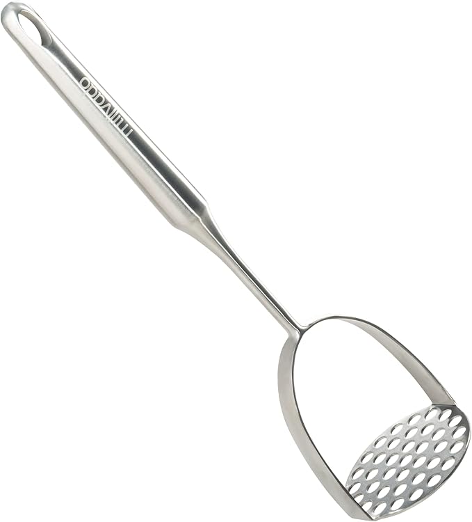 Millvado Potato Masher Stainless Steel, Best Mashed Potatoes Masher Kitchen Tool, Potato Smasher For Potatoe, Avocado, Sweet Potato, Beans, Large Heavy Duty Metal Mashing Utensil, 12.5 Inch