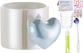 Pearl Ceramic Coffee Mug for Tea Latte Milk Cute Love Shape Cup for Home Office Women Gift 6.5 oz (love pearl blue, 330 ml)