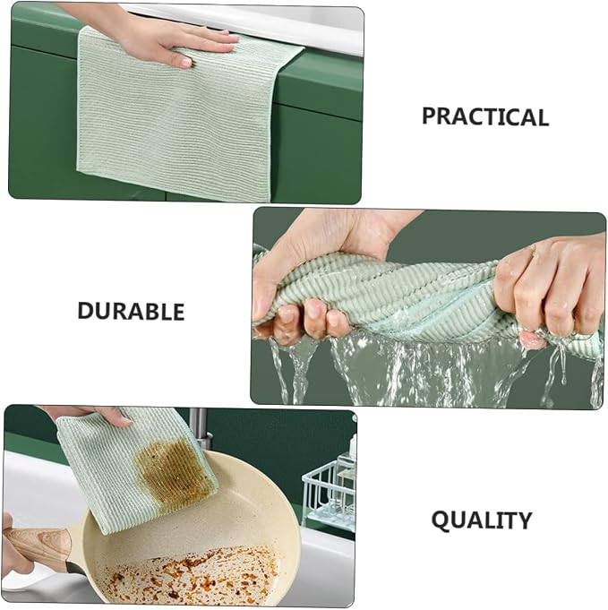 PartyKindom 150pcs Kitchen Dishcloths Highly Absorbent Practical Cleaning Cloths for Household Use and Material Green for Washing Dishes and Kitchen Cleaning