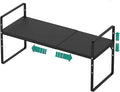 SUZLON Expandable Metal Shelf, 4-Tier Heavy Duty Kitchen Counter Shelf Organizer, Adjustable Shelf for Cabinet, Pantry, Countertop, 80lbs Capacity