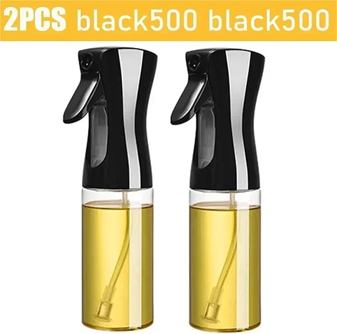 Oil Spray Bottle, 200/300/500 Oil Spray Bottle Household Kitchen Control Barbecue Cooking,for Salad Making, Baking(2pc500ml black)