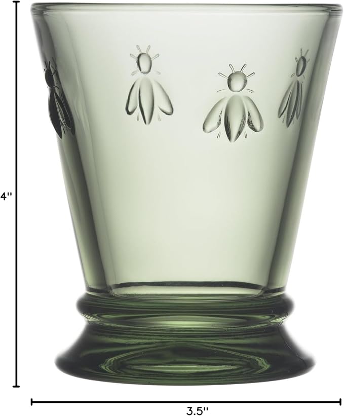 La Rochere Bee Green Tumbler Set/6 - La Rochere Bee Glassware Sets