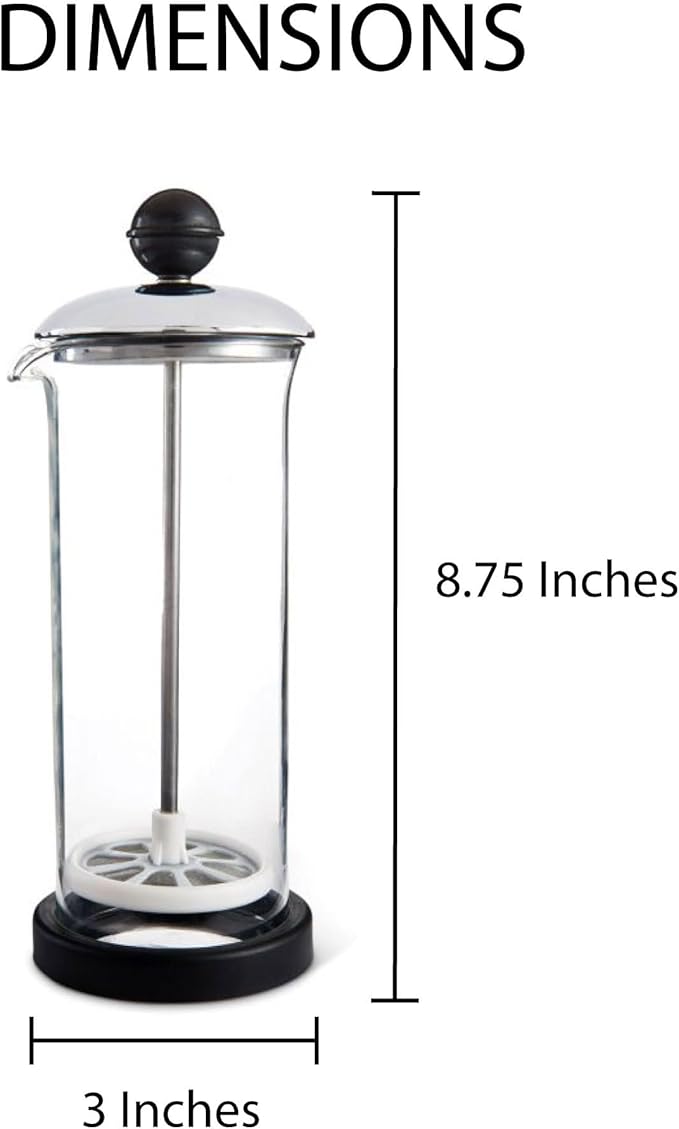 Fino Milk Frother, Tempered Glass, Non-Skid Base, 16-Ounce Capacity